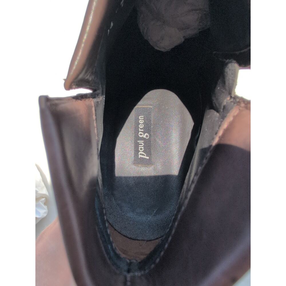 Paul Green Women's Alexa Brown Leather Heeled Platform Booties Boots Size 7.5 - Picture 10 of 14